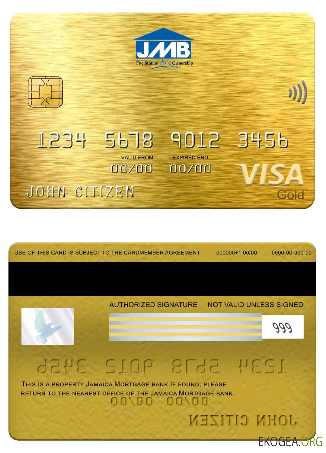 Carte Visa Gold de la banque hypothécaire de la Jamaïque